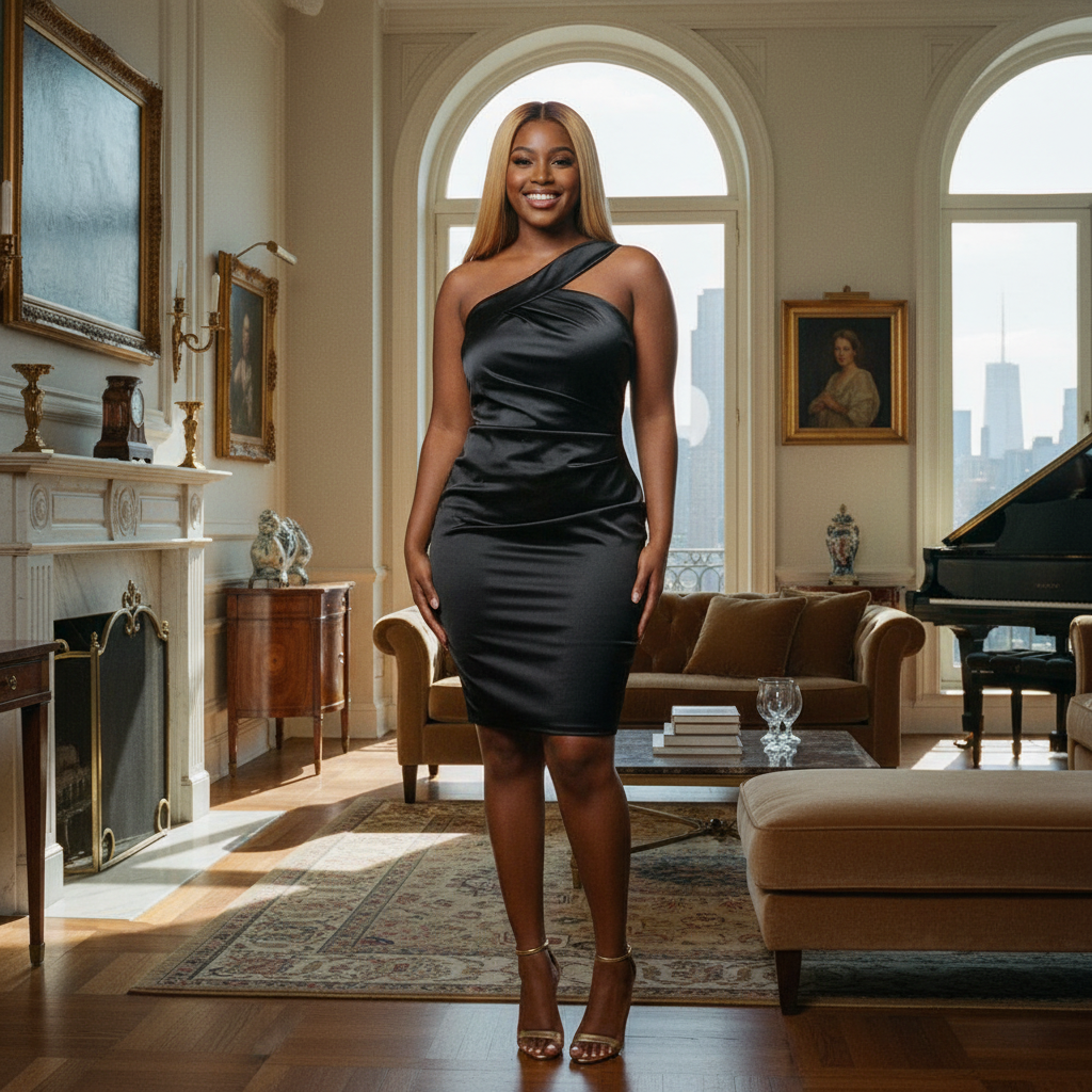 Elegant One-Shoulder Satin Dress