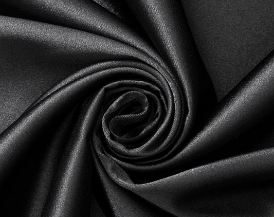 Black Satin Blazer with Floral Lapel