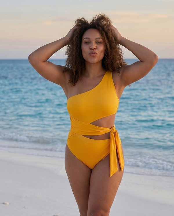 One Piece swimsuit with Sash Tie