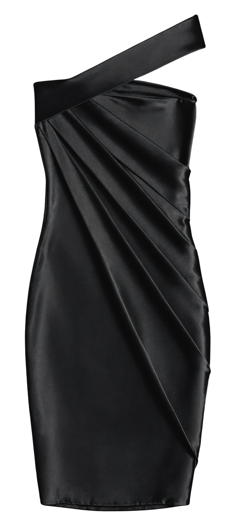 Elegant One-Shoulder Satin Dress