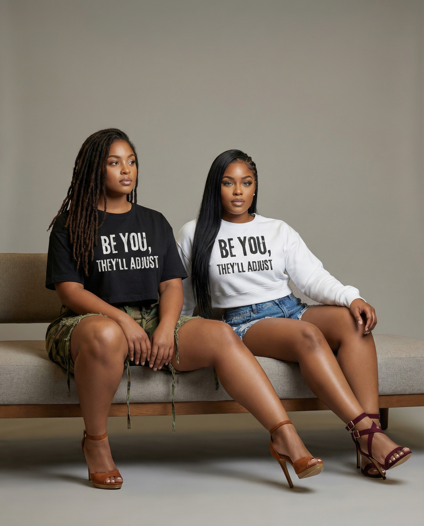 "BE YOU" SEMI-CROPPED T-SHIRT