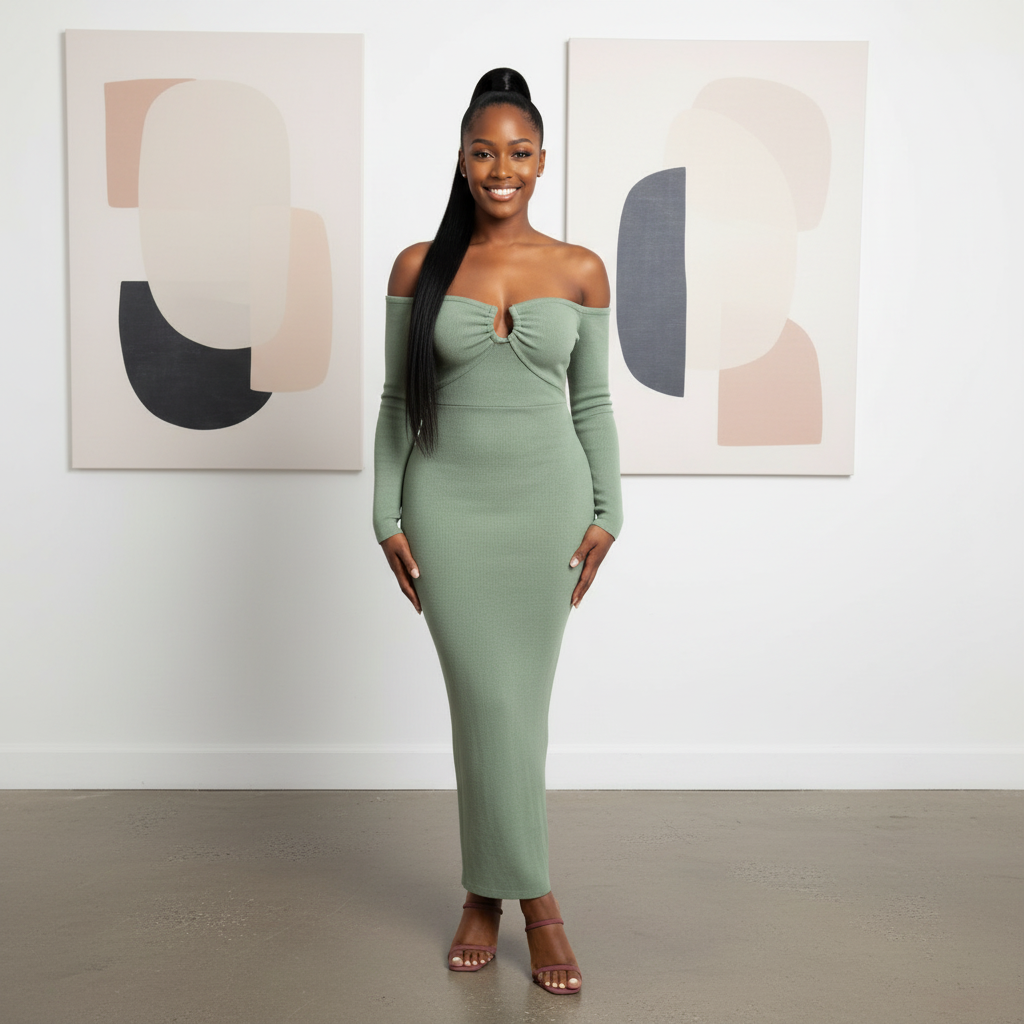 Off The Shoulder Knit Dress