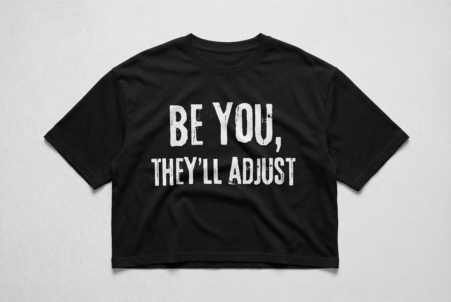 "BE YOU" SEMI-CROPPED T-SHIRT